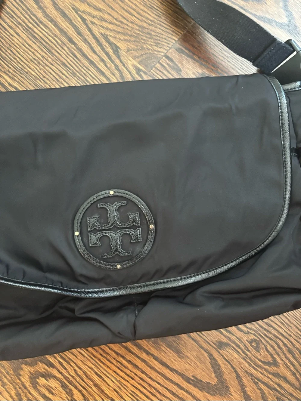 Tory Burch Black Nylon Crossbody Satchel